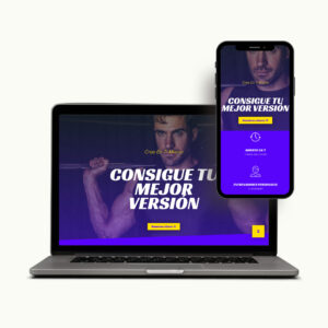 Pantalla de ordenador y mobil con una página WEB responsive, con base en la plantilla Neox.